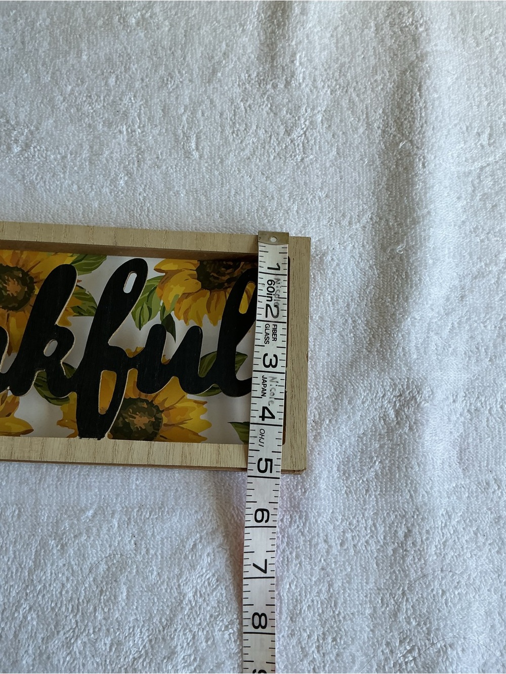 'Thankful' Sunflower Wall Art Sign - Black and Yellow - Picture 4 of 5